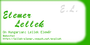 elemer lellek business card